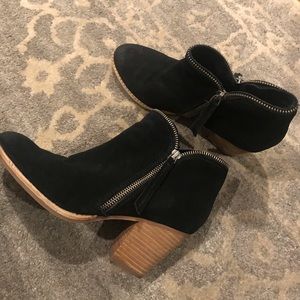 Dolce Vita Jaida Double Zip Suede Booties 7.5